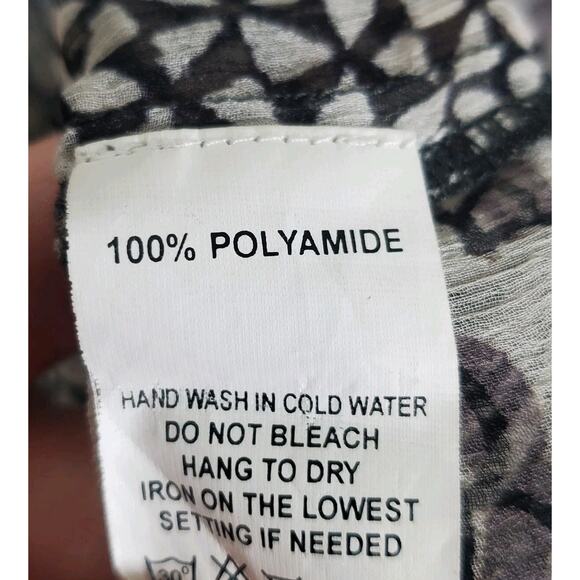 Lior Paris Floral Mixed Print Sheer Button Tunic Top Women Sz XL Sequin Beaded - Picture 11 of 12